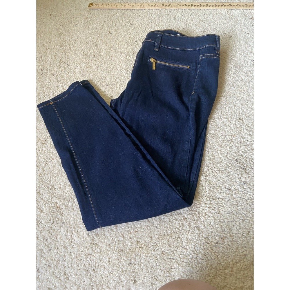Women's Michael Kors Front Zip Dark Denim Skinny Jeans-Size 10- Very Clean